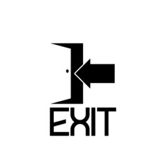 Sticker - Exit icon isolated on white background 