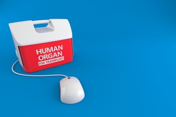 Wall Mural - Cooler for human organ with computer mouse