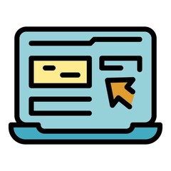 Sticker - Computer interaction icon. Outline computer interaction vector icon color flat isolated