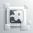 © Kostiantyn - Grey Africa safari map icon isolated on grey background. Square glass panels. Vector