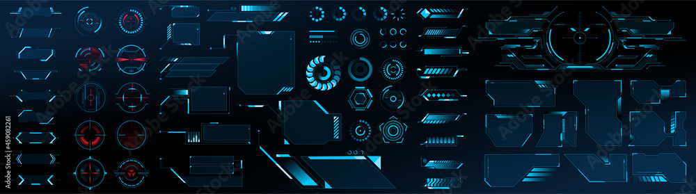 Big set of abstract HUD elements for ux ui design. Futuristic Sci-Fi ...
