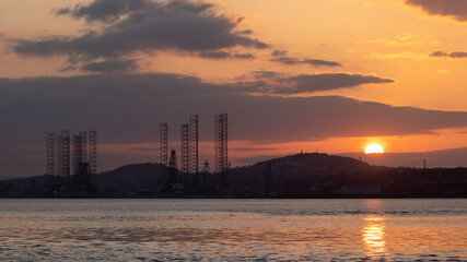 Wall Mural - power station at sunset