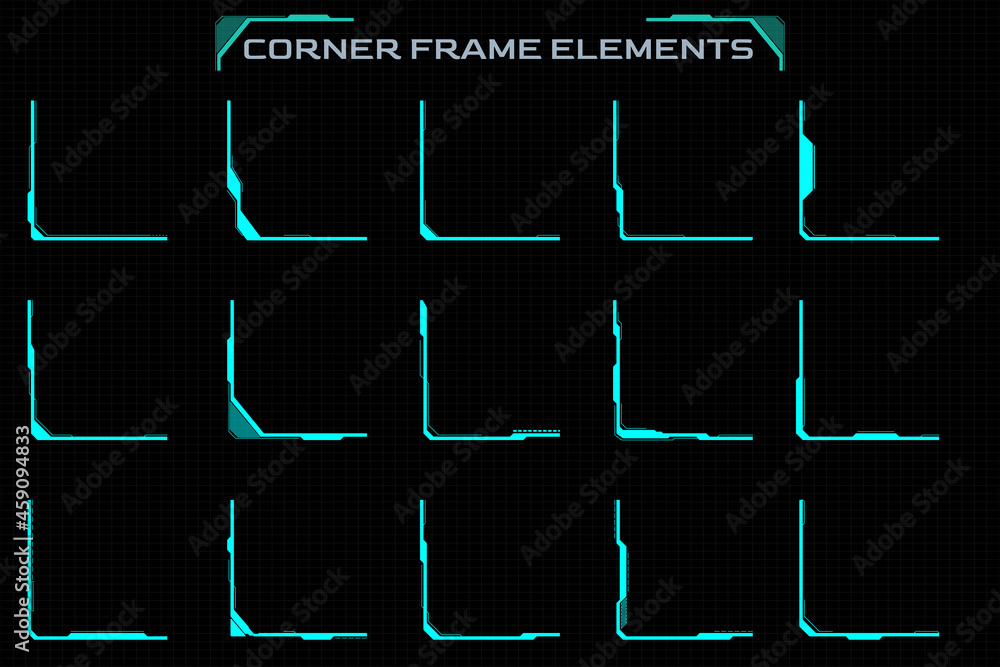 HUD Vector Futuristic Line Border Frame Template for Screen Game ...
