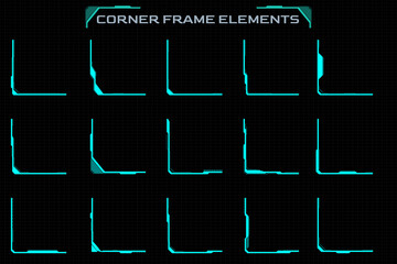 Leinwandbilder - HUD Vector Futuristic Line Border Frame Template for Screen Game, Infographic Information Display Vector.