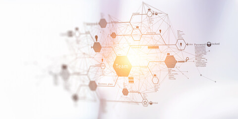 Aufkleber - Social Web Network Concept . Mixed media