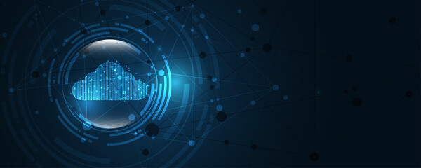 Cloud computing storage technology background digital data services innovation concept