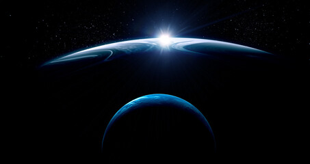 Poster - Image of planet in outer space.