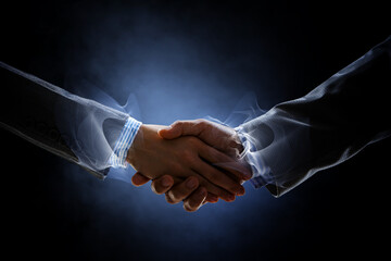 Poster - Partnership concept. Image of handshake