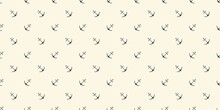 Nautical Seamless Pattern With Geometric Ship Anchors