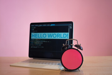 Wall Mural - it's time to learn programming languages, a call to action,