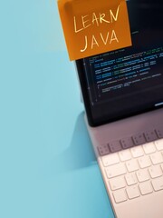 Wall Mural - reminder to learn java programming language, concept don't forget to learn code.
