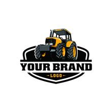 Tractor, Farm  Equipment Isolated Logo Vector