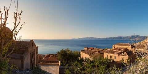 Wall Mural - Medieval town of Monemvasia, Peloponnese, Greece