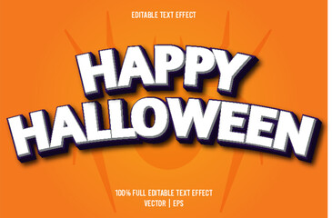 Happy halloween editable text effect comic style white and purple color