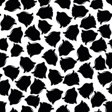 Vector Black White Rose Tulip Seamless Pattern Background. Perfect For Fabric, Scrapbooking, Wallpaper Projects.
