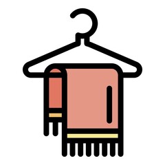 Canvas Print - Clothes hanger icon. Outline clothes hanger vector icon color flat isolated