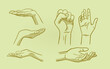 © Pablo Ramon - hands in different positions, closed and open. vector illustration