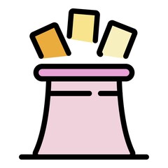 Sticker - Magic top hat icon. Outline magic top hat vector icon color flat isolated