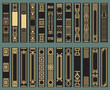 Extensive collection of Book spine design template. Retro Old frames. Art Deco Brochure design. Geometric pattern.