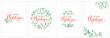 © Marina Zlochin - Merry Christmas background. Collection of Vector watercolor lettering design with elegant wreath illustration
