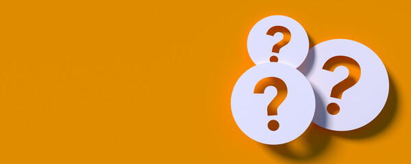 Wall Mural - question mark in front of a red color wall background. business support concept - 3d rendering.