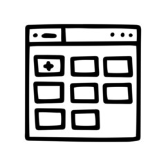 line vector doodle simple icon add file