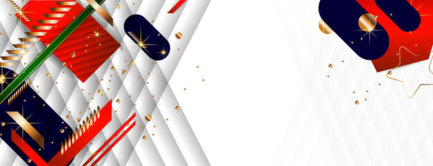 Wall Mural - Christmas and New Year white stylish background. Luxury beautiful banner. Bright Winter holiday composition. Vector stock illustration