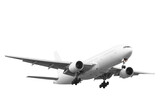 Fototapeta  - White passenger aircraft isolated on white background with clipping path