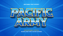 Pacific Army Editable Text Effect In Modern 3d Style