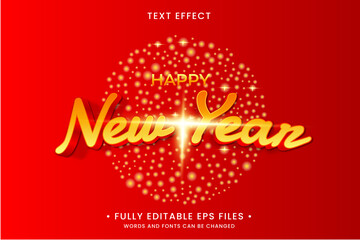 Wall Mural - Happy new year editable text effect