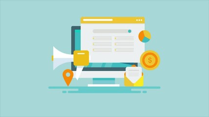 Wall Mural - successful search engine marketing, ppc advertising, marketing data analysis, spending money on inte