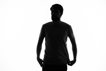 silhouette men studio posing anonymity