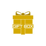 Fototapeta  - Gold gift box with ribbon bow glyph icon isolated on white background