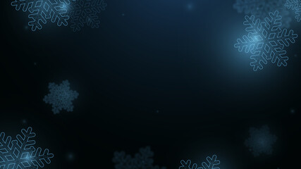 Poster - Christmas background. Abstract chaotic snowflake on dark background. Vector illustration