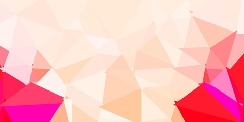 Light red vector abstract triangle backdrop.