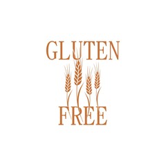 Wall Mural - Gluten free sign isolated on white background