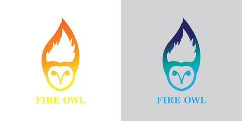 Wall Mural - fire and owl logo suitable for brand or company logo