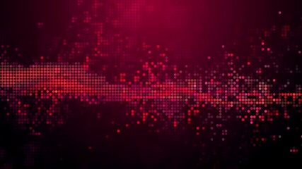 Wall Mural - Christmas red abstract geometric motion template background. Dotted grid with moving points as 4K UHD video looping.