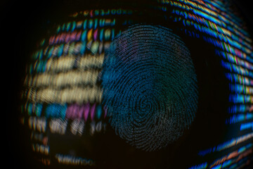 Leinwandbilder - Nice fingerprint on the crumpled background of the code..Abstract computer script code. Software developer code.