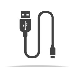 Wall Mural - usb cable cord icon vector isolated