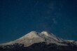 Stars at night and Mount Elbrus