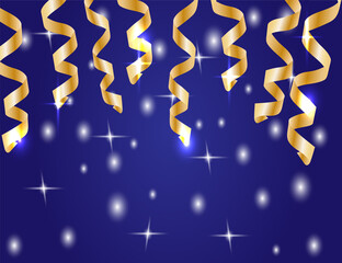 Wall Mural - Christmas vector illustration with gold decoration