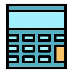 Wall Mural - Calculating device icon. Outline calculating device vector icon color flat isolated