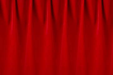 Wall Mural - Deep red velvet curtain with smooth folds as elegance classic cinema background.