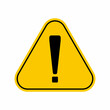 Hazard warning attention sign with exclamation mark symbol, Yellow Triangle Caution Symbol, isolated on white background, vector icon