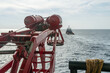 A taut wire equipment on board a dynamic positioning construction vessel at offshore oil field