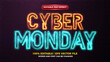 © agungkreatif - cyber monday blue orange electric glow bold editable text effect