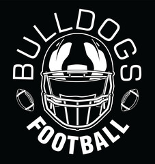 Wall Mural - bulldogs football one color - white is a team design template that includes text, two footballs and 
