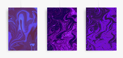 Wall Mural - trendy cover design with liquid background. marble vector texture set