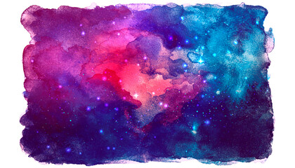 Wall Mural - Vector cosmic illustration. Beautiful colorful space background. Watercolor Cosmos